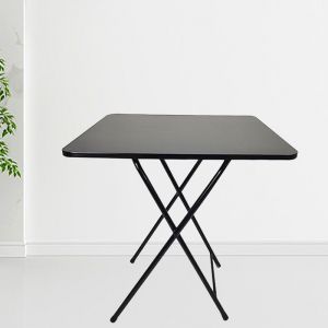 Table Pliante Jardin - FLASIDU - Petite Table Pliante Cuisine - Noir - 60x60x70cm - MDF - acier inoxydable - Style moderne