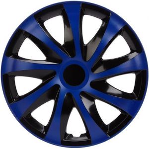 Enjoliveurs de roues DRACO CS noir et bleu 16 lot de 4 pièces