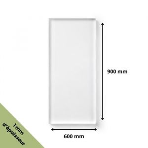 Plaque verre acrylique transparent 1 mm - 60 x 90 cm (600 x 900 mm) - Verre synthétique - Plaque PET/APET - Plexiglass