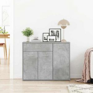 Bon plan Buffet bahut vaisselier - JILI HOT - Buffet Gris béton 88x30x70cm - Bois dingénierie - commode Salon/Cuisine