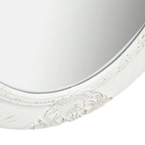 Miroir - MOTHINESSTO - LY6451 - Ovale - Bois et verre - 50x60 cm - Blanc
