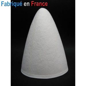 Chapeau de Clown Blanc - Accessoire de d&eacute;guisement - C&ocirc;ne de Clown blanc pour soir&eacute;e sur le th&egrave;me du Cirque