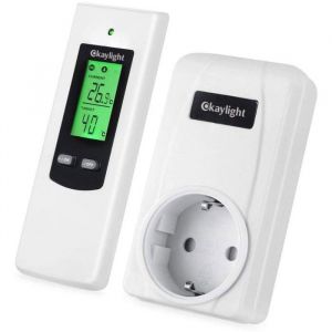Prise Thermostat d’Ambiance Sans Fil avec Télécommande pour Radiateur Electrique et Climatiseur Mobile