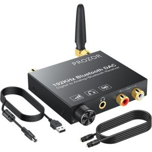 Convertisseur Dac 192 Khz Bluetooth 5.0 Récepteur Avec Volume Réglable Adaptateur Optique Jack 35Mm Audio Stéréo L/R Digital