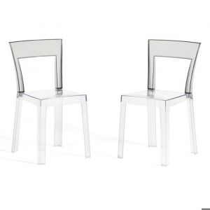 Chaises - CRISTAL - Transparentes - Design moderne - Polycarbonate - Lot de 2