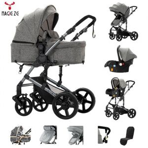 Poussette bebe Magic ZC Poussette 3 en 1 Poussette pour nouveau-n&eacute; Poussette cosy voyag Poussette trio avec nacelle pliable un clic