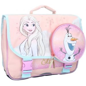 Cartable - FROZEN - Reine des Neiges - 38 CM - 2 Compartiments - Mixte - Rose