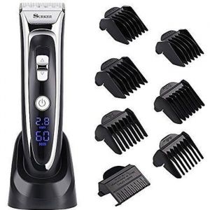 Tondeuse à cheveux - SURKER - Professionnelle - Lames en céramique - Réglages 0.8mm à 2.8mm - Sans fil