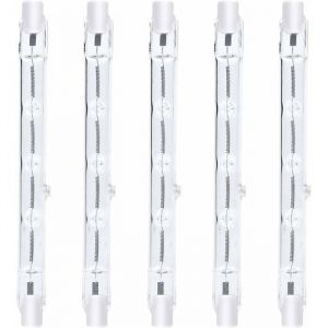 118mm R7s Dimmable ampoule halog&egrave;ne crayon 300W Blanc Chaud 2800K r7s lin&eacute;aire 3000lm AC220-240V Projecteur Halog&egrave;ne Lin&eacute;aire (5pcs
