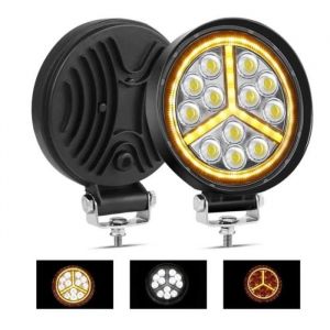 2 PCS Phare de Travail Led 12v 126W Phares Longue Portee Led Moto 4x4 projecteurs antibrouillard LED Feux Travail Led de Recul (V)