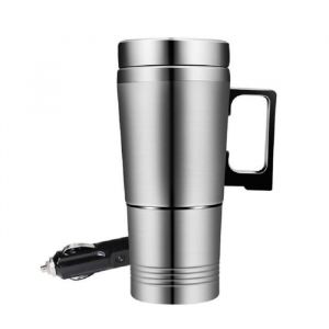 Bouilloire &eacute;lectrique de voyage - PASSIONOVA - Mod&egrave;le C - 300 ml - 12V/100W - Inox 304 double paroi