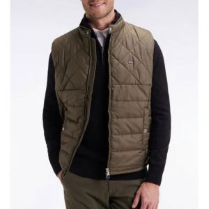 EDEN PARK - Doudoune sans manches col motard en nylon matelass&eacute; kaki - KAF7 - TURTLE - XL