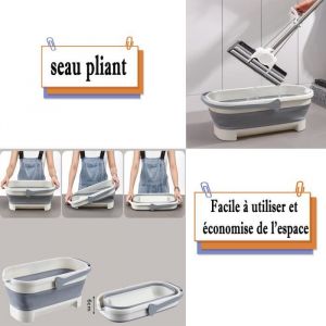 Mop Pliant Seau Seau En Plastique Poign&eacute;e De Seau Stockage DEau Stockage De Drain Mop M&eacute;nage Seau &Agrave; Vadrouille Pliable