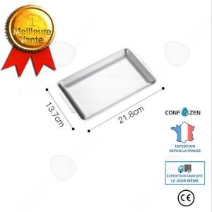 CONFO® Assiette rectangulaire en acier inoxydable 304 épaissie assiette barbecue de style européen assiette à sushi plateau à fon