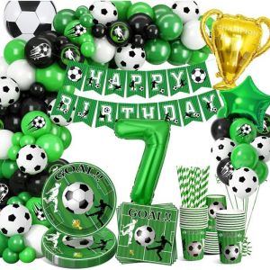 Decoration Anniversaire Foot 7 An Deco Anniversaire Foot Vaisselle Football Anniversaire Kit Football Vaisselle De Fete Ann[B419]