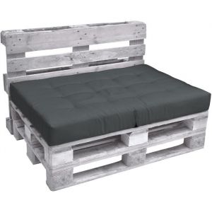 Beautissu ECO Elements 120x80x15cm - Gris graphite - Coussin d'assise pour Canapé Extérieur Euro Palette