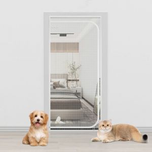 TTLIFE Porte grillag&eacute;e/barri&egrave;re pour chat et chienRideau de Porte avec Fermeture &eacute;clair pour Salon Chambre &agrave; Coucher (90 * 200cm)