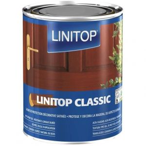 Lasure - LINITOP - Classic - Acajou - 1 L - Satiné - Intérieur/Extérieur