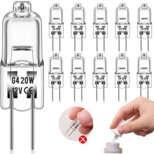 ampoule halog&egrave;ne g4 (10 pi&egrave;ces) 12V 20W 2800K ampoules halog&egrave;nes Lumi&egrave;re blanche chaude Dimmable Pour remplacer les lustres