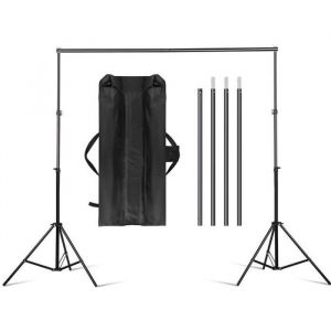 AMZDEAL Support de Fond - 3m * 2m Réglable pour Studio Photo - Hauteur 70-200cm - Largeur 75-300cm - avec Sac de Transport