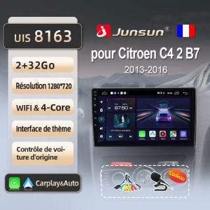 Junsun 2Go 32Go WIFI adaptateur autoradio pour Citroen C4 2 B7 2013 2014 2015-2016 accessoire autoradio android voiture carplay GPS