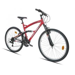 V&eacute;lo 26 - VTT 26 - Tout Suspendu -18 Vitesses - Shimano TY21 - Poign&eacute;es Shimano Revoshift - Freins V-Brake & Jantes en Aluminium