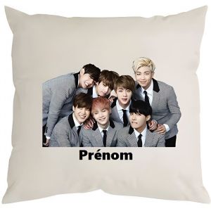 Housse de coussin - BTS - 40x40 cm - Toucher Peau de p&ecirc;che - Lavable &agrave; 30&deg;C - Design contemporain