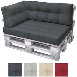Beautissu ECO Elements 60x40x20cm – Gris graphite - Coussin dAccoudoir pour  Canapé Extérieur Euro Palette