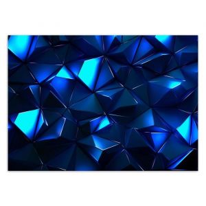 Papier peint Intiss&eacute; - Effet N&eacute;on pour Gaming Room 350x245 cm - Moderne D&eacute;coration Murale - Effet 3D - Bleu fonc&eacute; - Feeby