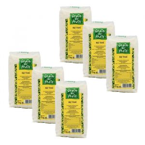 Grain de Frais - Lot 6x Riz parfum&eacute; Tha&iuml; - Grain de Frais - paquet 1kg