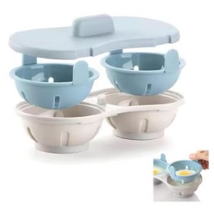 cuiseur à œufs pochés cuiseur à œufs à micro-ondes cuiseur à œufs pour 2 œufs vapeur double coupe pour la maison la cuisine