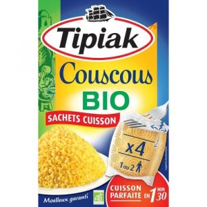 TIPIAK - Couscous Bio Sachets Cuisson 400G - Lot De 4