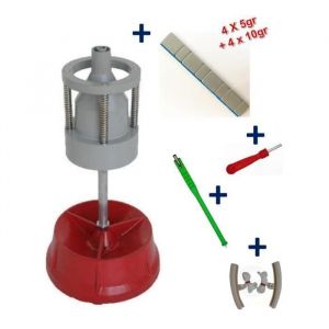 Equilibreuse de Roue Manuelle Portable avec Centreur + 100 Barrettes Plombs Adh&eacute;sifs 4x5g+4x10g+ Kit Equilibrage Roue