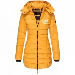 Doudoune Femme Jaune - MOBIGARLAN - Coupe Slim - Mi-longue - Style cor&eacute;en