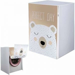 Couverture de Lave Linge Housse Protection Machine Laver Avec Fermeture clair pour Lave-Linge et Sche-Linge Chargement PZCC