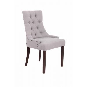 Chaise de salle à manger bureau ou coiffeuse capitonné en tissu gris pied foncé FAL10061