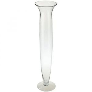 Vase - DKD Home Decor - Verre Transparent - 14 x 14 x 60 cm - Style Contemporain - Objets Décoratifs