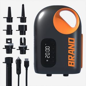 Pompe à Air Électrique avec Batterie Pompe à Air Rechargeable à Double Étage avec Arrêt Automatique pour Paddleboard Tente Matelas
