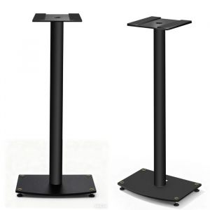 Pieds denceintes Universels en M&eacute;tal 10 kg Max 1 Paire avec Plateau Sup&eacute;rieur Orientable &agrave; 45&deg; pour Enceintes de Biblioth&egrave;que