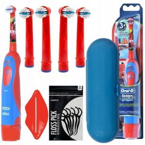 Brosse à dents électrique enfant - Oral-B - Stages Power Auta - Minuteur - 5 embouts - Étui inclus