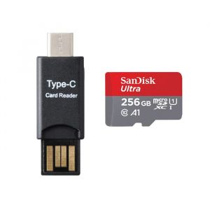 Micro SD SDXC Sandisk ultra 256Go 256GB 256g TF carte 150MB/S Classe 10 U1 A1 Adaptateur SD et lecteur MICRO SDXC TYPC C inclus