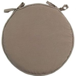Galette de chaise ronde - Nelson - Taupe - 37 cm - 100% polyester - Style contemporain