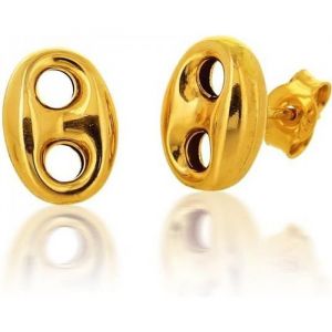 BOUCLES DOREILLES GRAIN DE CAFÉ OR JAUNE 18 CARATS