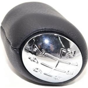 Pommeau de levier de vitesse &agrave; 6 vitesses avec capuchons en cuir v&eacute;ritable chrom&eacute; pour Renault Laguna II 2 mk2 2001 [AF8A750]