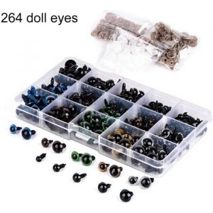 264 Pcs / set ours poup&eacute;e animal en peluche jouet artisanat noir color&eacute; yeux de s&eacute;curit&eacute; en plastique 6-12 MM