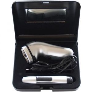 Coffret rasoir &eacute;lectrique rotatif pour homme - IMAGE - 3 t&ecirc;tes - Tondeuse incorpor&eacute;e - Gris