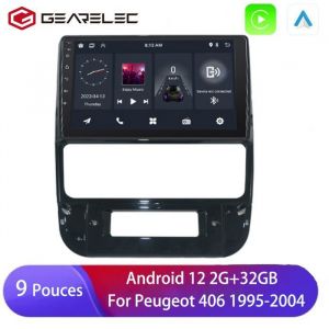 GEARELEC Autoradio pour Peugeot 406 1995-2004(2Go + 32Go)avec 9 pouces Carplay/Android Auto Android 12 Bluetooth WiFi ASP EQ RDS FM