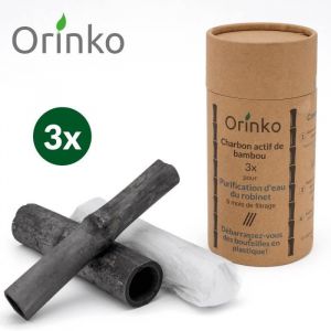 orinko Binchotan Bio 3X  Charbon Actif Binchotan de Bambou pour Purification deau en Carafe [
