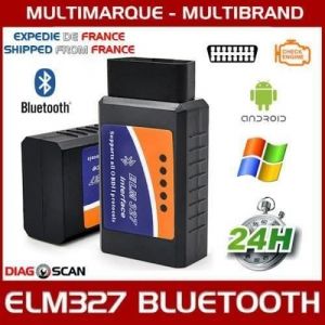 Interface - Valise Diagnostic Auto - ELM327 OBD2 BLUETOOTH - Diagnostique Multimarques - Lecture Eff