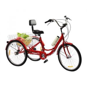 24 7 vitesses tricycle adulte tricycle vélo à 3 roues tricycle avec panier